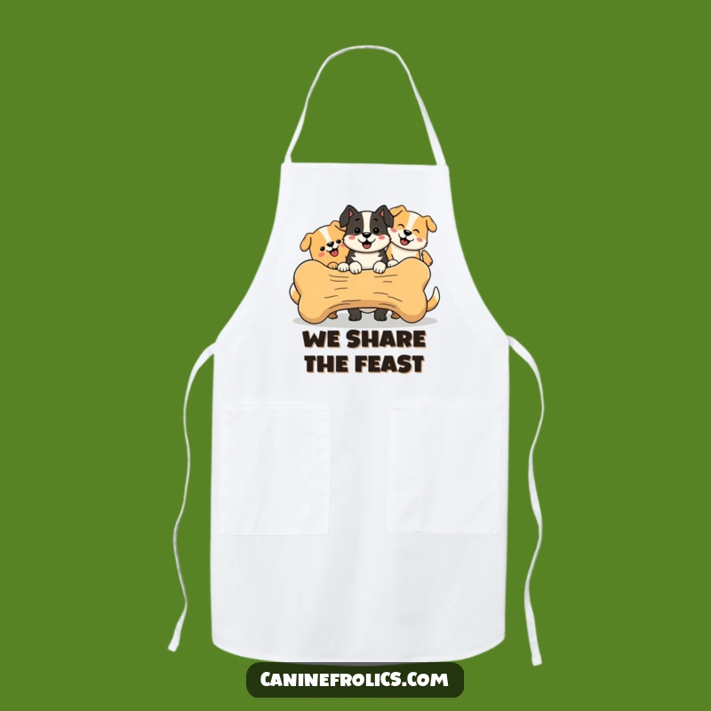 Funny Apron - Chef Dog Pack Bone Sharing, Kitchen Humor, Perfect Funny Gift