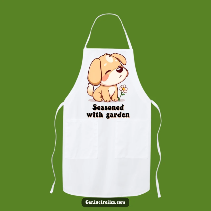 Funny Dog Apron: Curious Sniffer, Tail Wagging Flower, Kitchen Whimsy