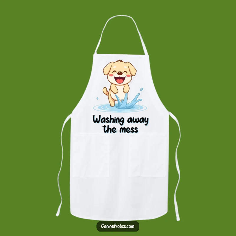 Funny Dog Apron: Happy Pup Water Fun - Chef's Refreshing & Hilarious Gift
