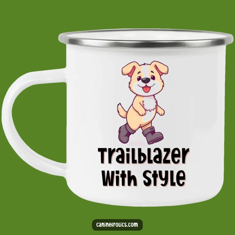 Funny Dog Boots Camping Mug - Adventure Fuelled by Hilarious Confidence!