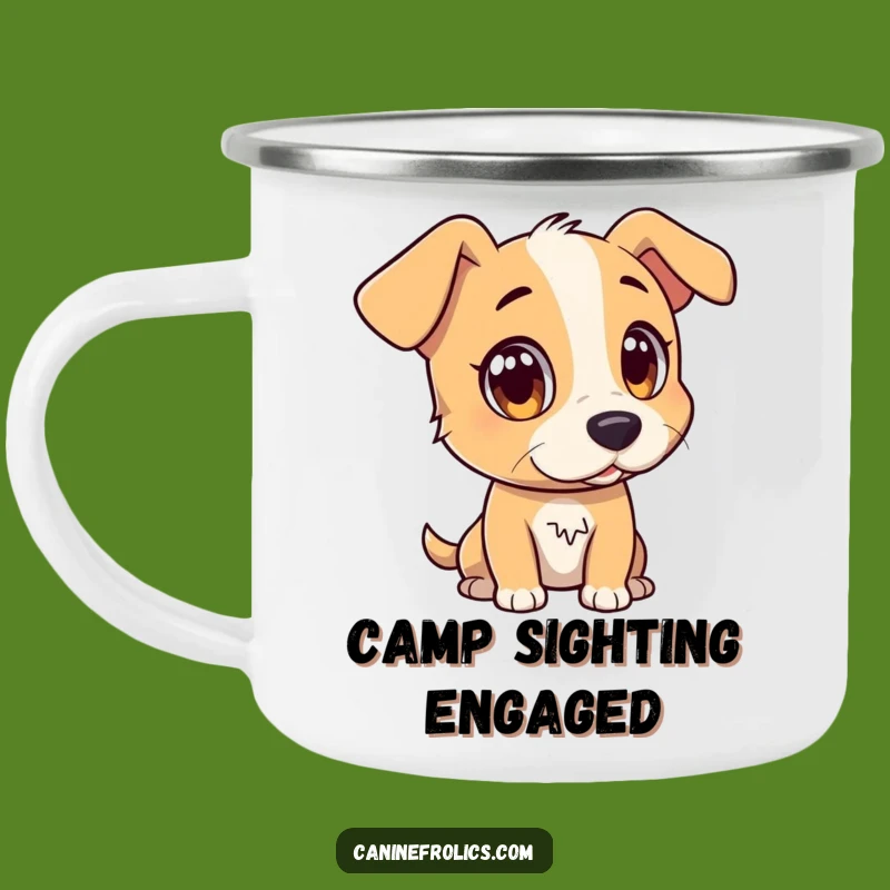 Funny Dog Camping Mug: Attentive Watcher, Distant Object, Adventure Focus