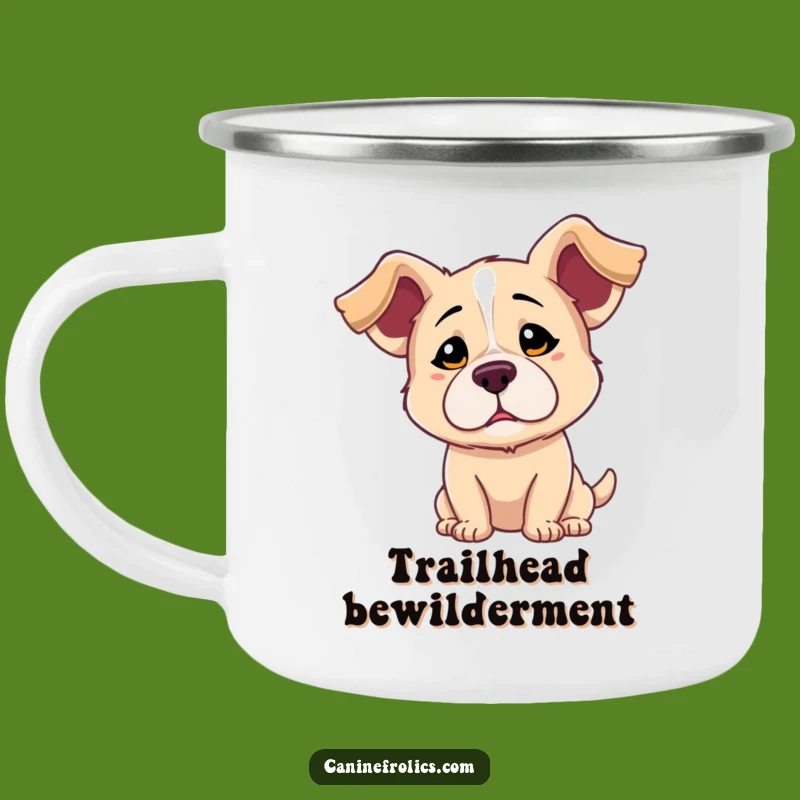 Funny Dog Confused Camping Mug: Adventure Floppy Ears Art, Rugged & Funny Gift