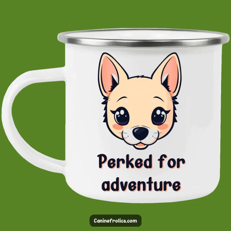Funny Dog Head Camping Mug - Adventure Companion with Sparkle Eyes