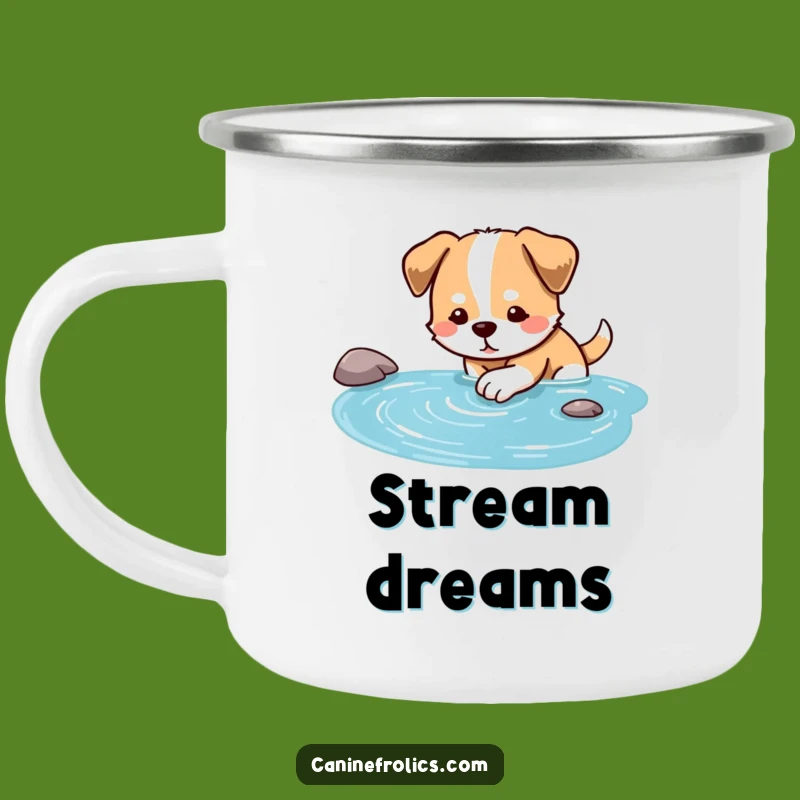 Durable Funny Dog Stream Dip Camping Mug: Adventure with Cool Relaxation!