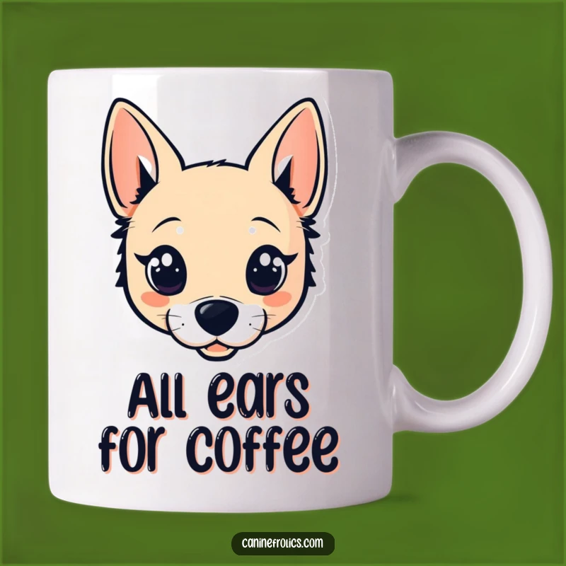 Funny Dog Head Mug - Sparkle Eyes & Perky Ears, Perfect Humorous Gift
