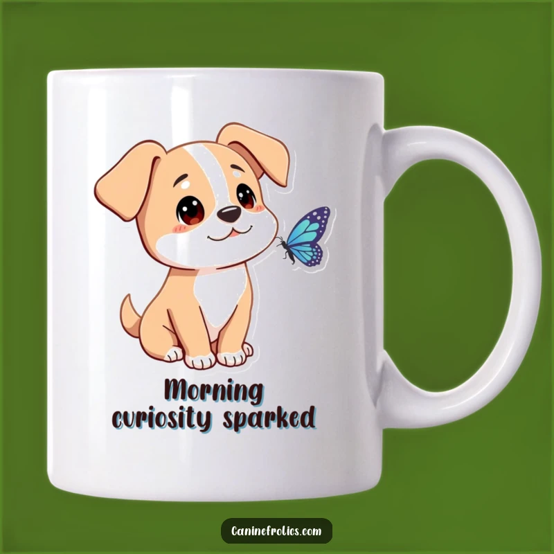 Curious Dog Butterfly Mug: Start Your Day With Gentle Wonder