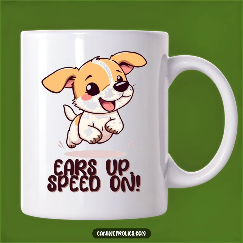 Funny Floppy Ear Dog Mug - Goofy Running Pup Gift for Pure Fun
