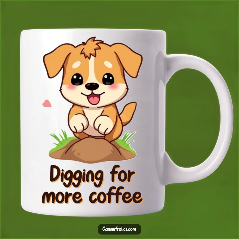 Funny Dog Digging Mug: Capture Enthusiastic Paws, Perfect Gift!