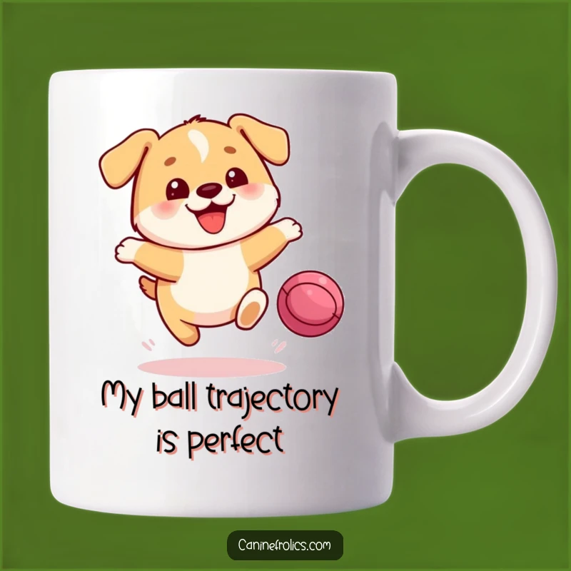 Funny Dog Mug: Joyful Pup Leaping for Ball - Perfect Gift for Dog Lovers