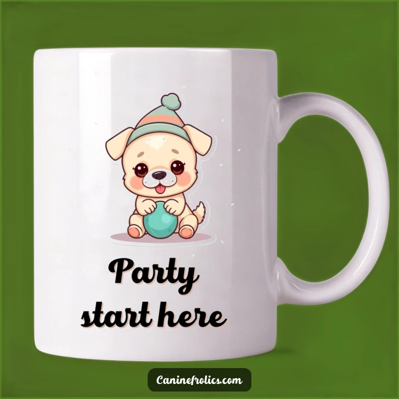 Funny Dog Party Hat Mug: Squeaky Toy Playtime Gift