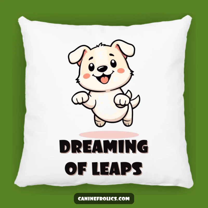 Funny Dog Leap Outline Pillow - Cozy Decor with a Splash of Action