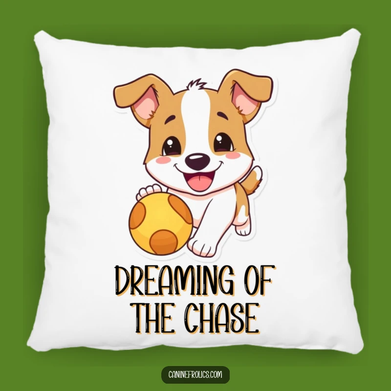 Funny Dog Chasing Ball Pillow - Cozy Cushion for Happy Vibes