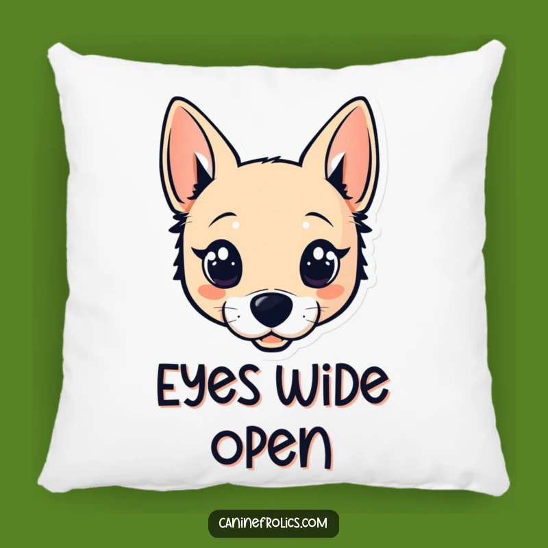 Funny Dog Head Pillow - Cozy Decor with Sparkling Eyes and Perky Ears