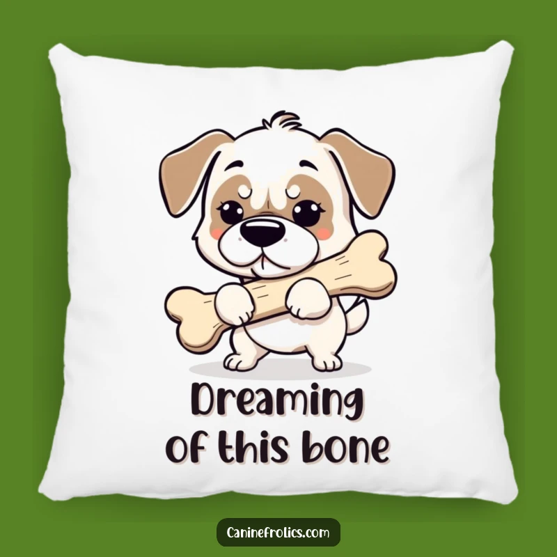 Funny Dog Bone Pillow - Cozy Comfort with Determined, Hilarious Charm!