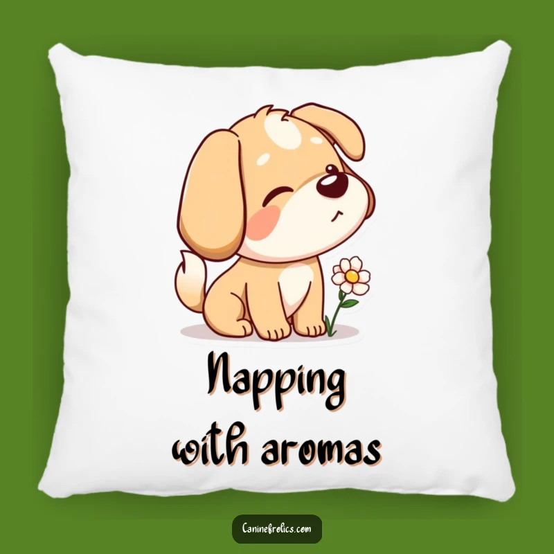 Funny Dog Pillow: Curious Sniffer, Tail Wagging Flower, Cozy Comfort