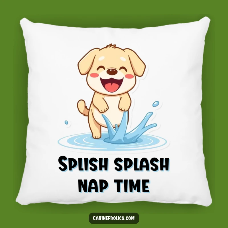 Funny Dog Pillow: Happy Pup Water Fun Cushion - Cozy & Refreshing Decor