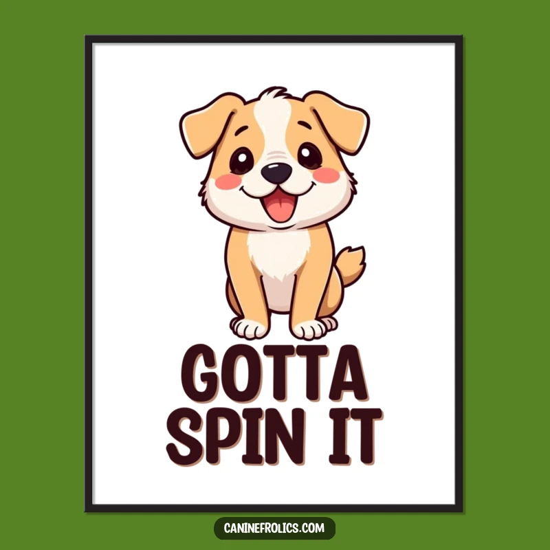 Funny Dog Zoomie Spin Digital Art: Instant Energetic Laughter - Perfect Funny Gift!