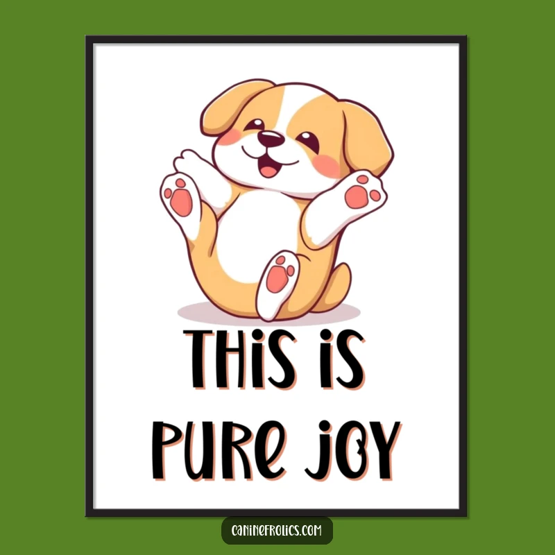 Funny Rolling Dog Digital Art Print: Instant Joy for Your Walls