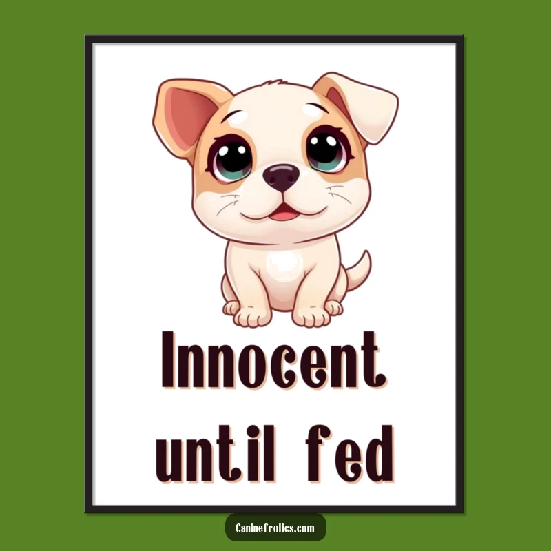 Funny Big Eyes Dog Digital Art - Excited Innocent Printable Gift