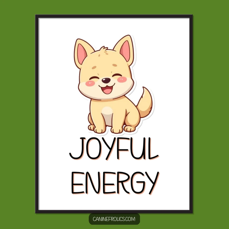 Funny Happy Dog Tail Wagging Digital Art - Instant Joyful Canine Download