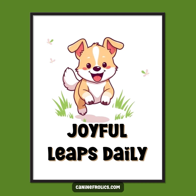 Funny Dog Digital Art: Cheerful Field Bound Pup, Instant Gift