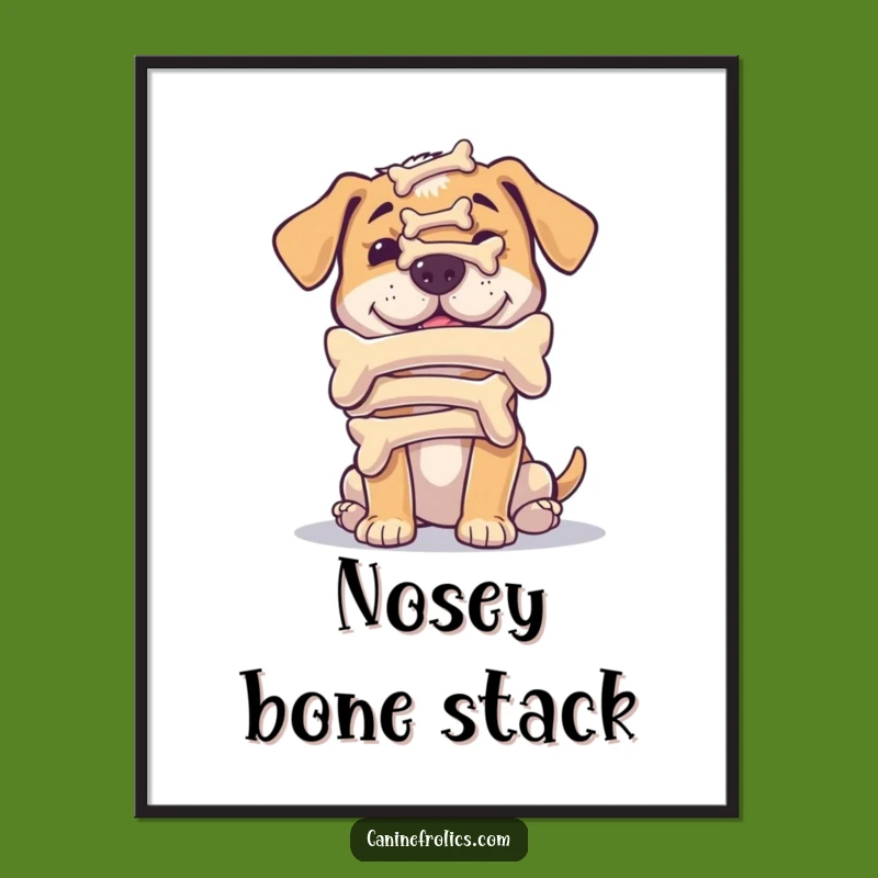 Funny Bone Balance Dog Digital Art: Instant Hilarious Wall Decor