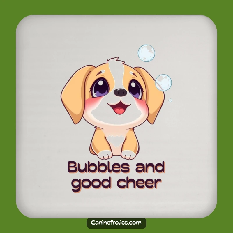 Funny Dog Bubbles Drink Coaster - Protect Surfaces with Hilarious Delight!