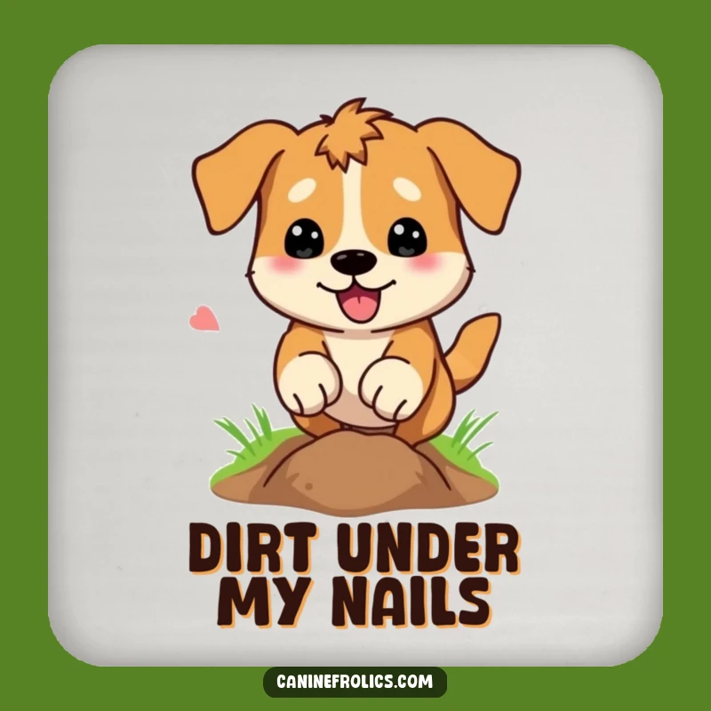 Funny Dog Digging Drink Coaster: Protect Surfaces with Canine Focus