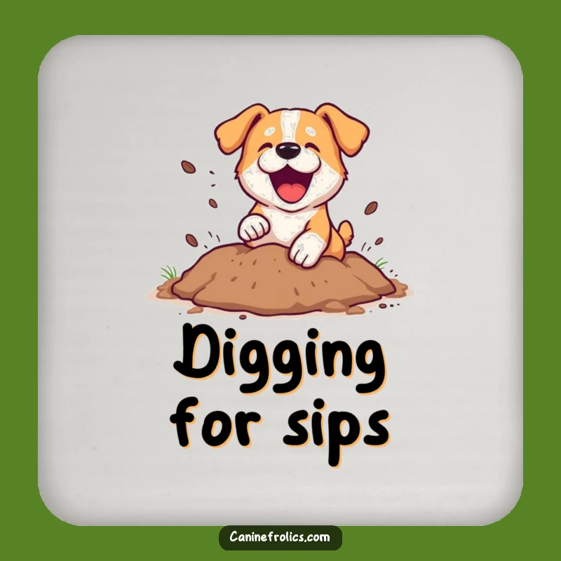 Funny Dog Digging Drink Coaster: Protect Surfaces with Hilarious Pup Playfulness