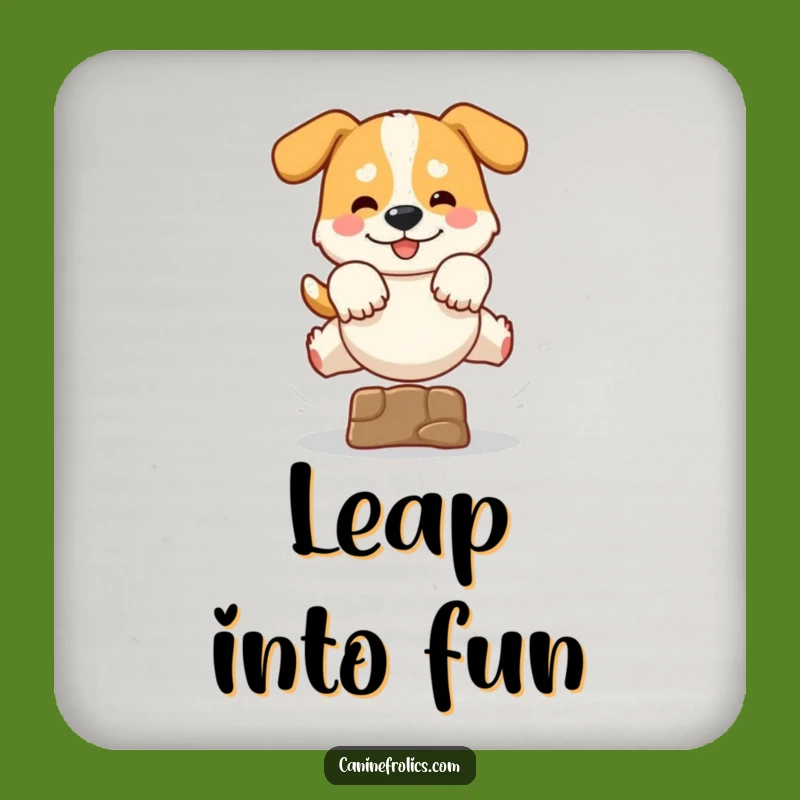 Funny Dog Leaping Coaster: Protect Surfaces with Canine Jump Art, Fun Funny Gift