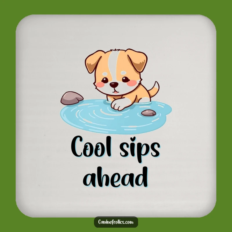 Funny Dog Stream Dip Coasters: Protect Surfaces with Natural Calm!