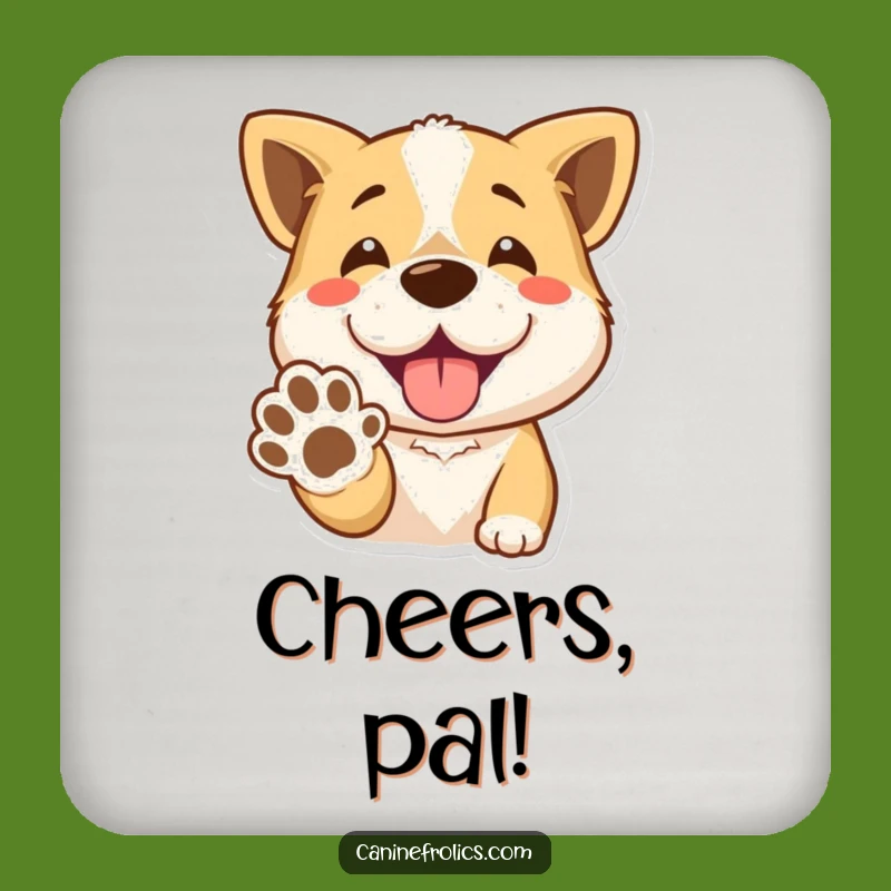 Funny Paw-Giving Dog Drink Coaster: Happy Pup Protection for Surfaces