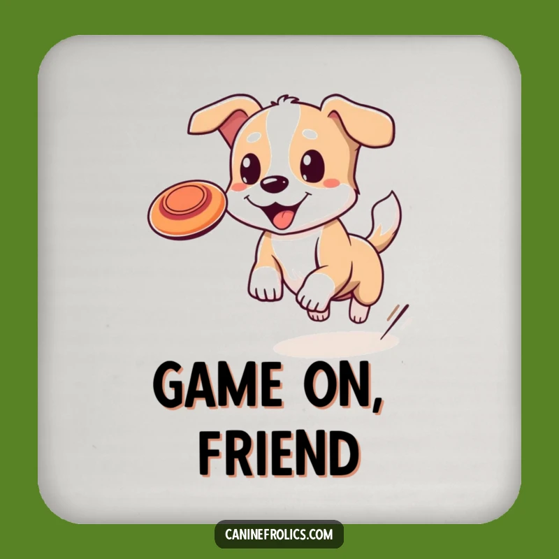 Funny Dog Frisbee Coaster: Wagging Tail Protection Gift