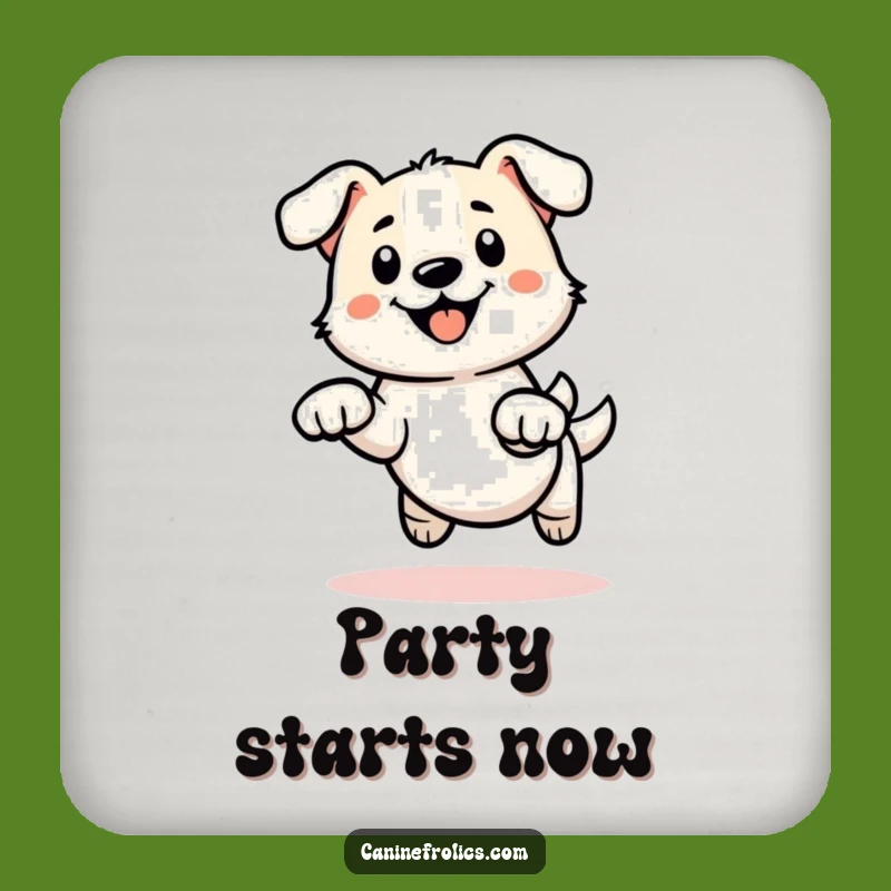 Funny Dog Leap Outline Coaster - Protect Surfaces with Playful Energy