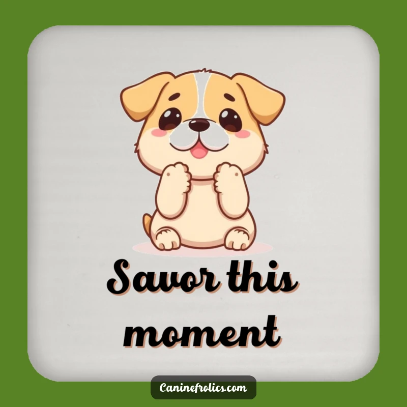 Funny Dog Treat Coaster: Paws Up Drink Gift