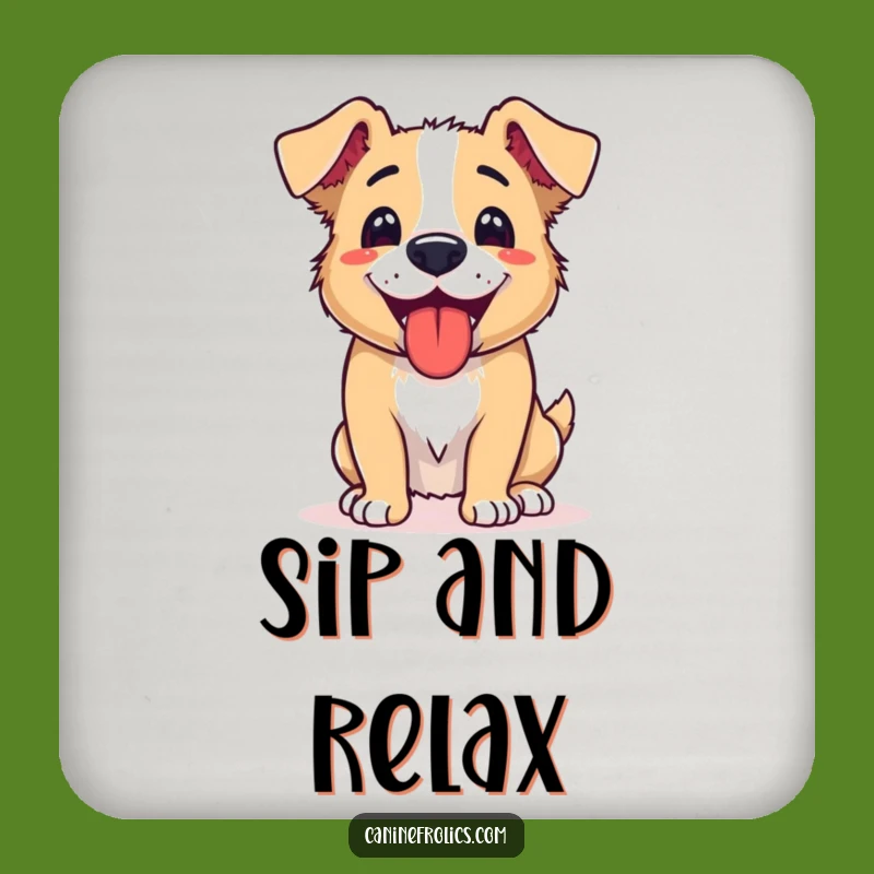 Funny Dog Panting Coaster: Protect Surfaces with Tired Pup Art, Cute Funny Gift
