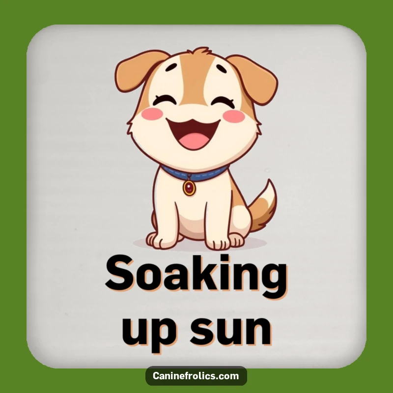 Funny Happy Dog Panting Coaster: Sunny Day Protection, Charming Funny Gift