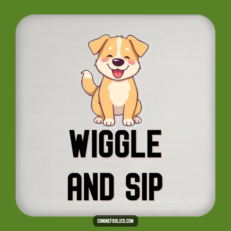 Funny Dog Wiggle Coaster: Protect Surfaces with Tail Wag Art, Cute Funny Gift
