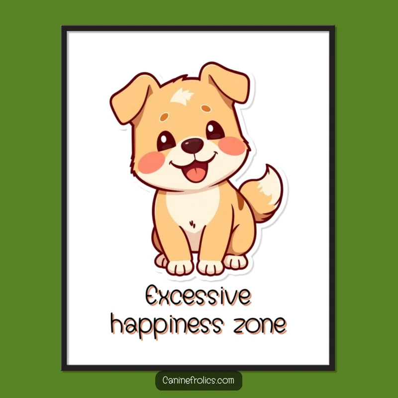 Funny Dog Poster: Pure Delight Tail Wag Art, Gift for Dog Lovers