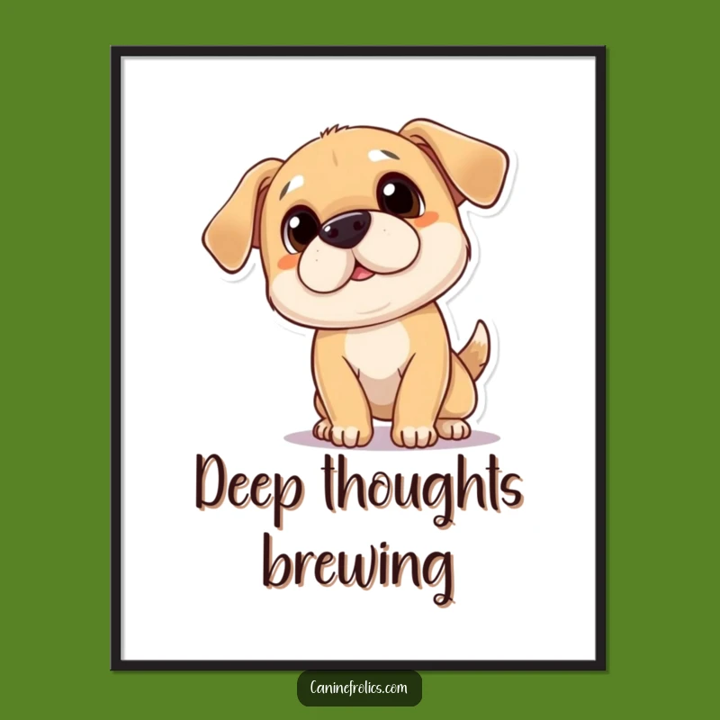 Funny Curious Dog Poster - Charming Wall Art with Head Tilt