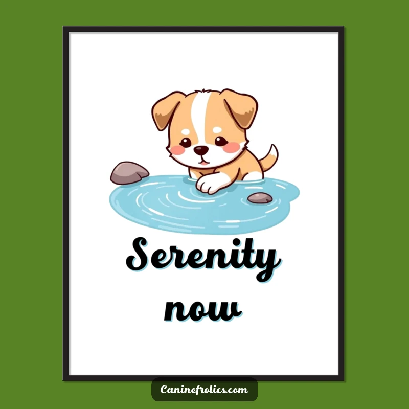 Funny Dog Stream Dip Poster: Bring Calm Nature Scenes to Your Walls!