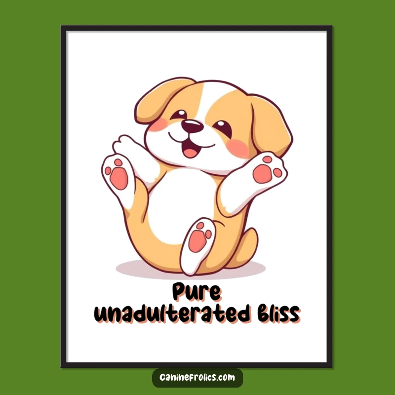 Funny Rolling Dog Poster: Bring Joyful Energy to Your Walls