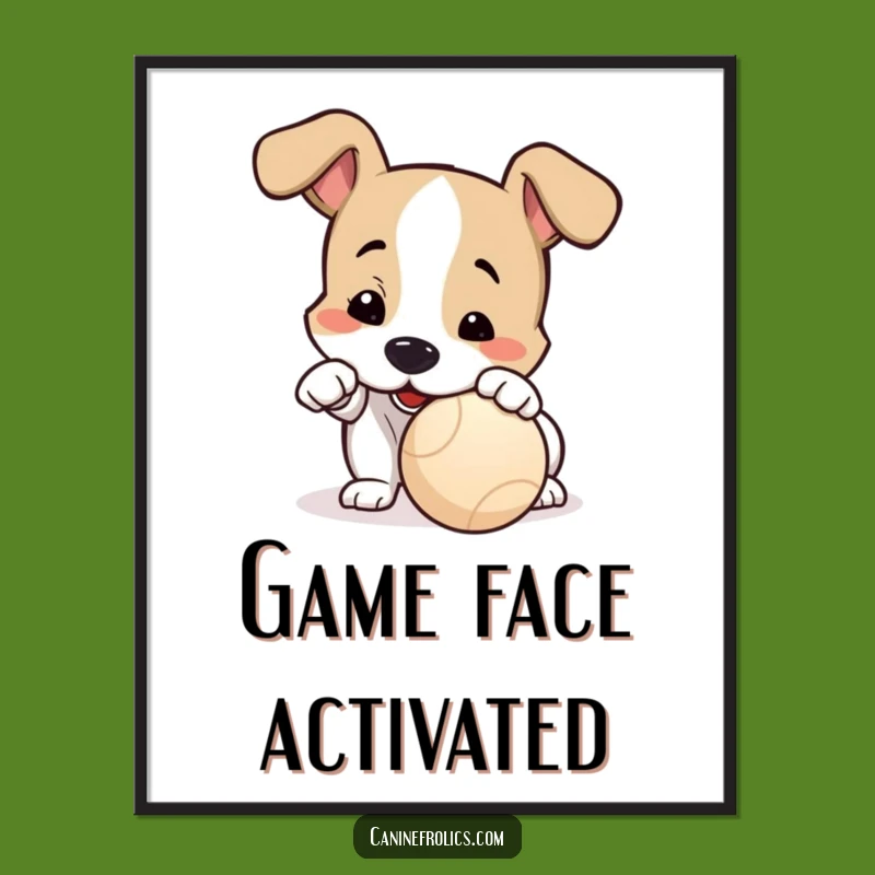 Funny Dog Playtime Poster: Decorate with Canine Eagerness, Unique Art