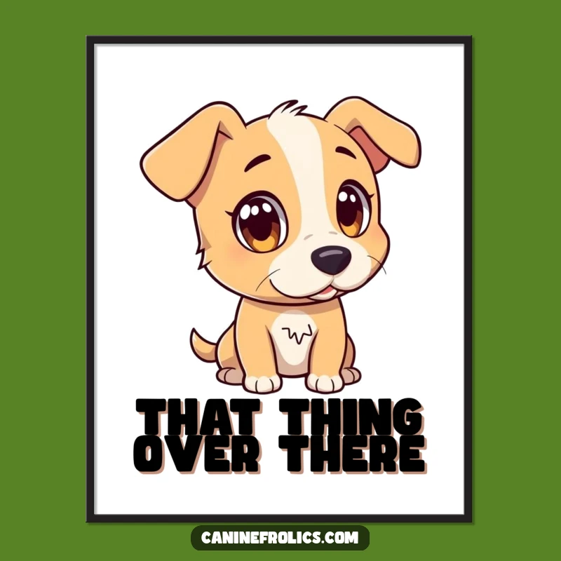 Funny Dog Poster: Attentive Watcher, Distant Object, Intriguing Wall Art