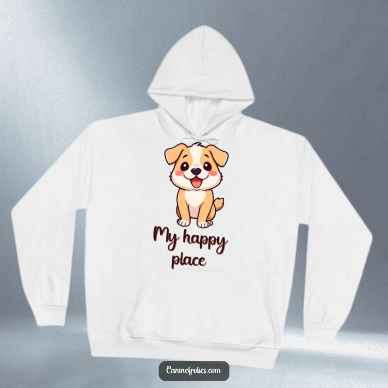 Funny dog hoodie featuring a dog in a joyful zoomie spin, radiating pure, unadulterated happiness.