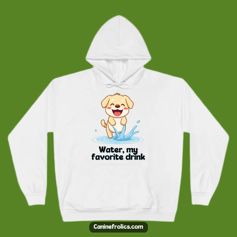Funny Dog Hoodie: Happy Pup Water Fun - Cozy & Refreshing Gift