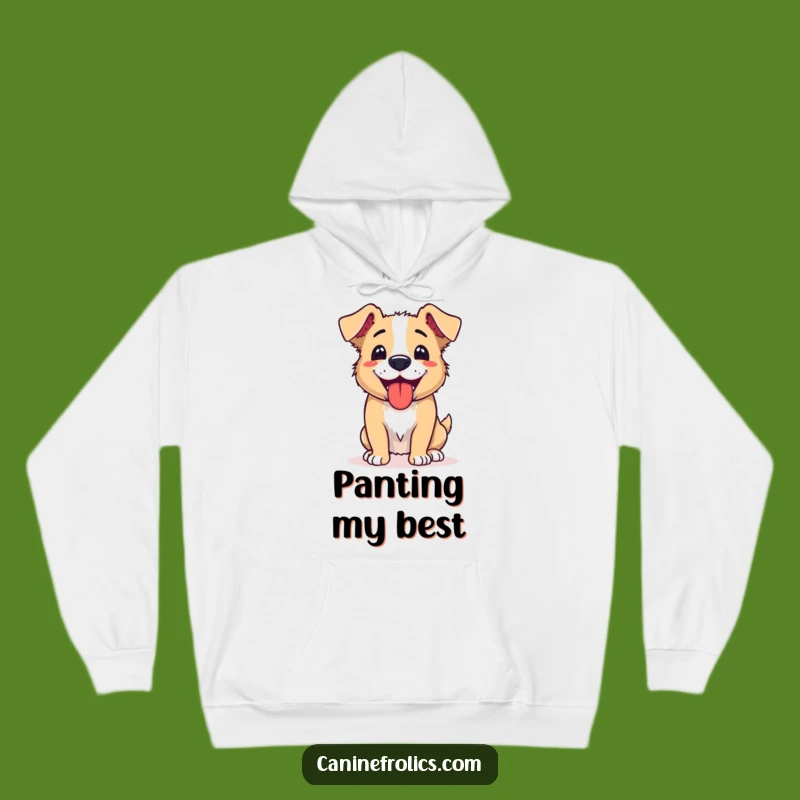 Funny Dog Panting Hoodie: Cozy Tired Pup Design, Warm & Funny Gift for Dog Owners