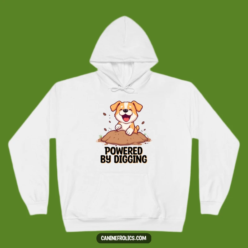 Cozy Funny Dog Digging Hoodie: Warm & Hilarious Canine Excavator Wear