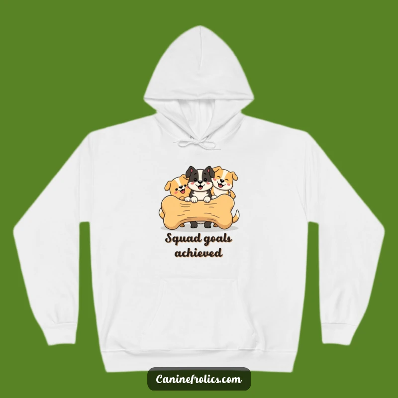 Funny Hoodie - Happy Dog Bone Sharing, Cozy Canine Sweatshirt, Ultimate Funny Gift