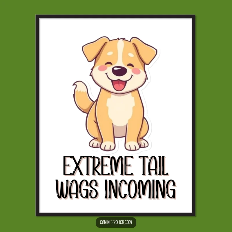 Free Printable Dog Wall Art: Wiggly Body Tail Wag Downloadable Decor